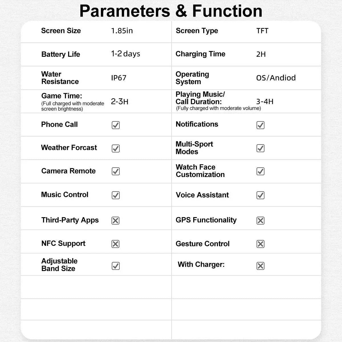 Fitness Tracker Smartwatch with Call Function